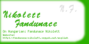 nikolett fandunace business card